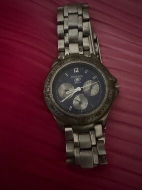 Fossil Men’s Silver Stainless Steel Watch with Blue Dial